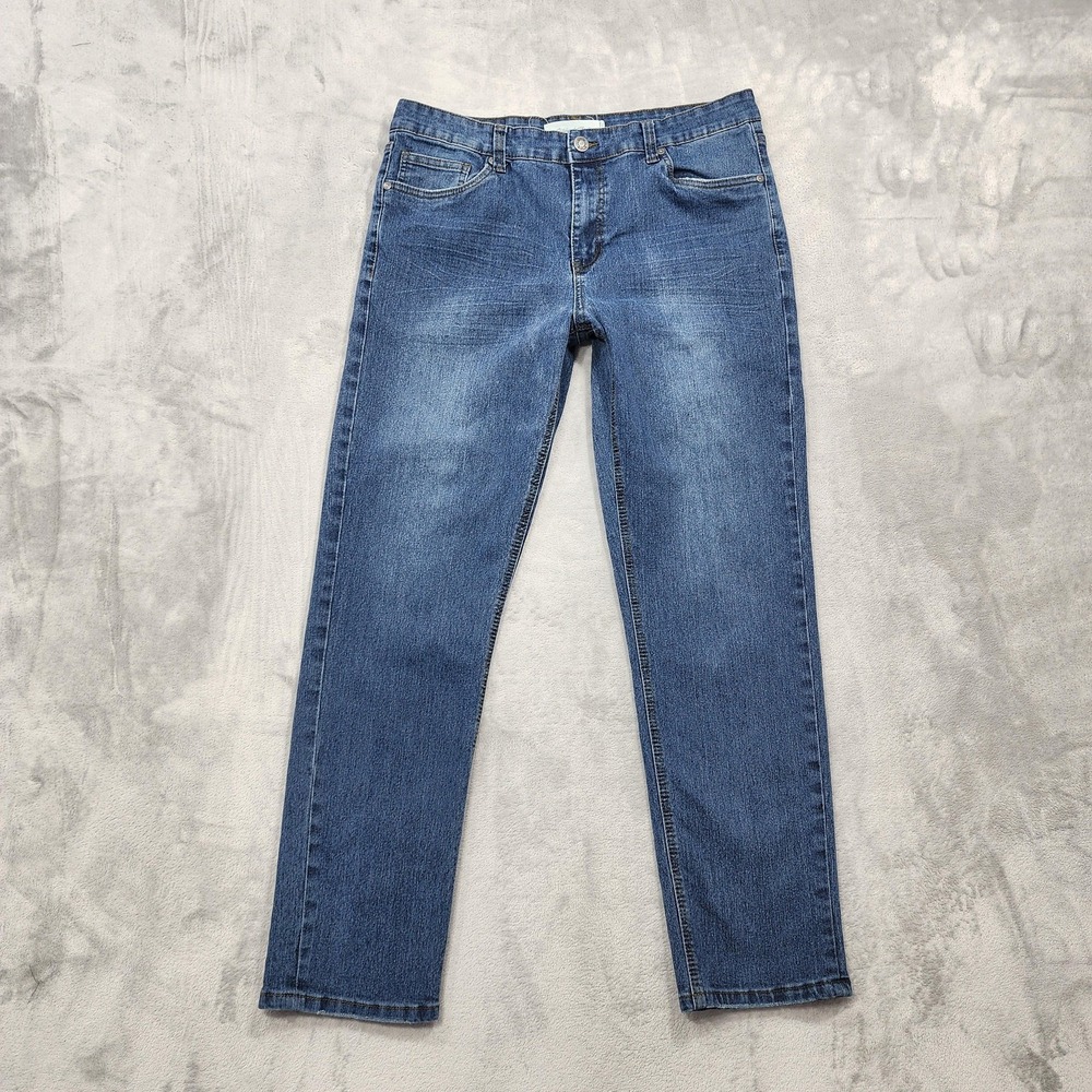Stitches & Rivets Jeans Mens 34x30 Blue Slim Straight Leg Stretch Denim Casual